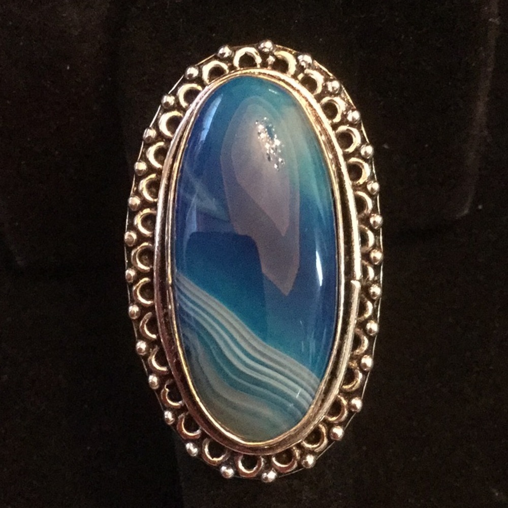 Majestic Blue Genuine Banded Agate